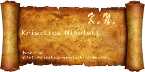 Krisztics Nikolett névjegykártya