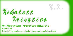 nikolett krisztics business card